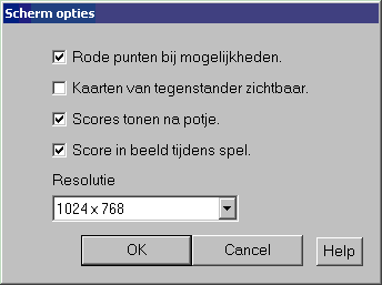 Scherminstellingen klaverjassen